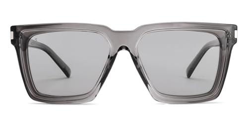 Image of VINCENT CHASE EYEWEAR Polarized and 100% UV Protected | Branded and Stylish Sunglasses | Full Rim Square | Season Essentials | For Men & Women | Large | VCS000550