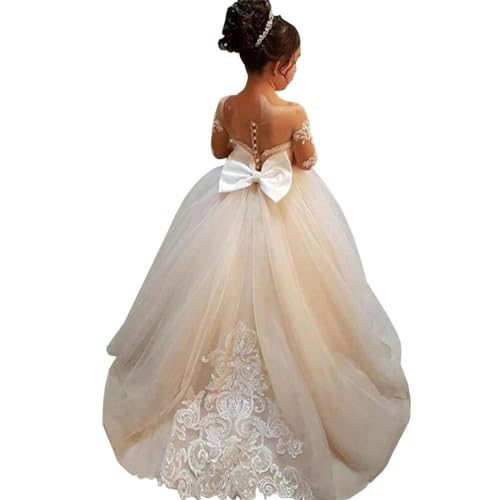 White Lace Flower Girl Dresses for Wedding Princess Pageant Dress KT202