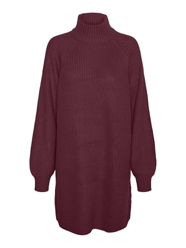 NOISY MAY Damen Nmtimmy L/S Knit Dress Noos, Windsor Wine, M EU