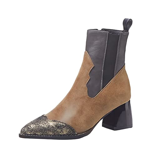 Bottine femme talon marron pour rester élégante au bureau et affronter le froid