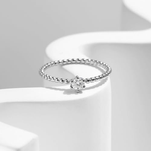 Bague fiançailles argent 925 moissanite le cadeau idéal pour promesse d'amour