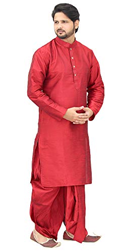 Image of Men's Silk Dhoti Kurta Set Party