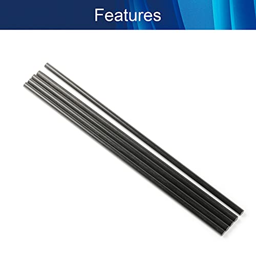 Image of Jutagoss Carbon Fiber Rod 5mm Craft Matte Pole Length 200mm 7.8 Inch Round Carbon Fiber Wing Tube for RC Airplane DIY Craft 5Pcs