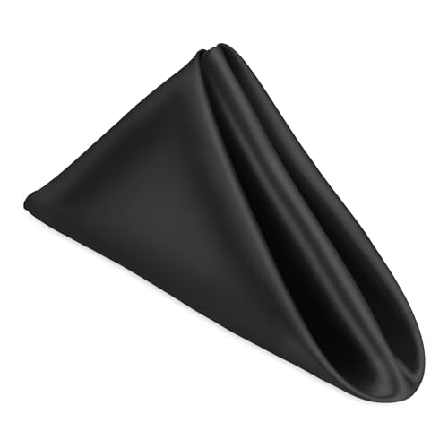 Servilletas de tela negras cuadradas set x6 51x51 cm poliéster miniatura 1