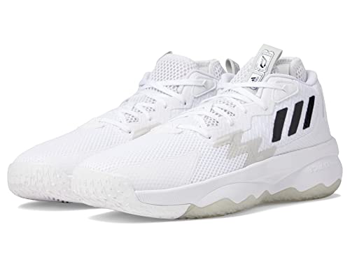 adidas Unisex Dame 8 Basketball Shoe, White/Black/Grey, 10.5 US Men