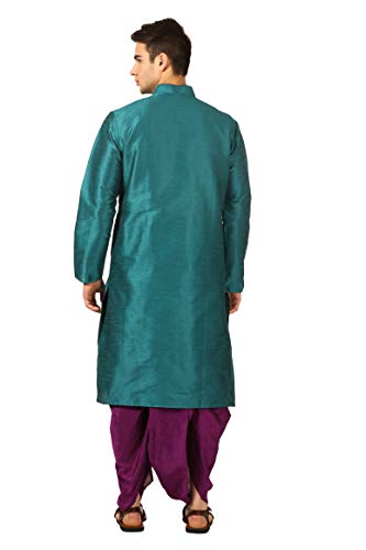 Image of Royal Kurta Men's Cotton Silk Dhoti Kurta (White)