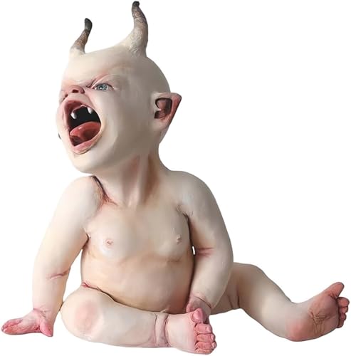 HWHXCZYH Scary Resin Ghost Baby Doll - 4.7 Halloween Haunted House Decor Horror Party Prop (H)