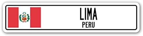 Lima, Peru Street Sign Peruvian Flag City Country Road Wall Gift