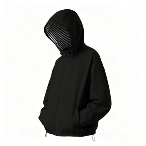 Chaqueta impermeable mujer con capucha cortavientos ligera running 6