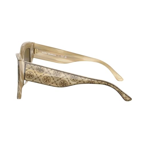 Tory Burch Sunglasses TY 7184 U 193373 Ivory Horn With Olive Monogram3
