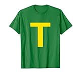 letter t funny chipmunk group matching halloween costume T T-Shirt