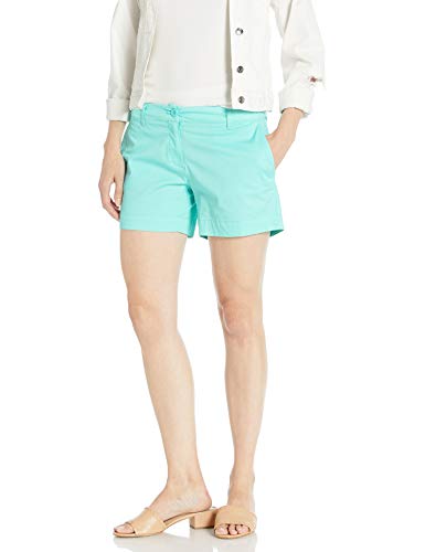 Nautica Women's Comfort Tailored Stretch Cotton Solid Short Shorts, Aruba Blue, 10