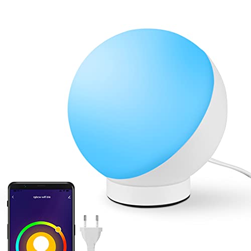 UAlienva Nachttischlampe Touch Dimmbar, RGB LED Tischlampe mit Zeitsteuerung, Sprachsteuerung, WIFI-Nachtlicht, Kompatibel mit Alexa, Google Home, Stimmungslicht für Schlafzimmer Cover