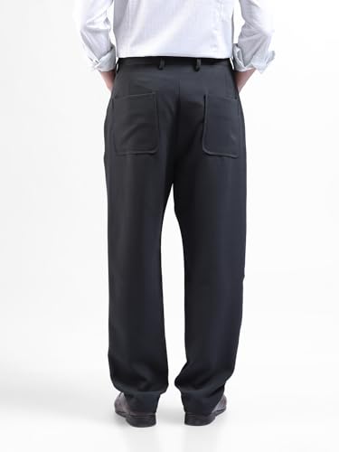 Image of The Indian Garage Co Men Loose Tapered Solid Mid-Rise Stretchable Gurkha Pants