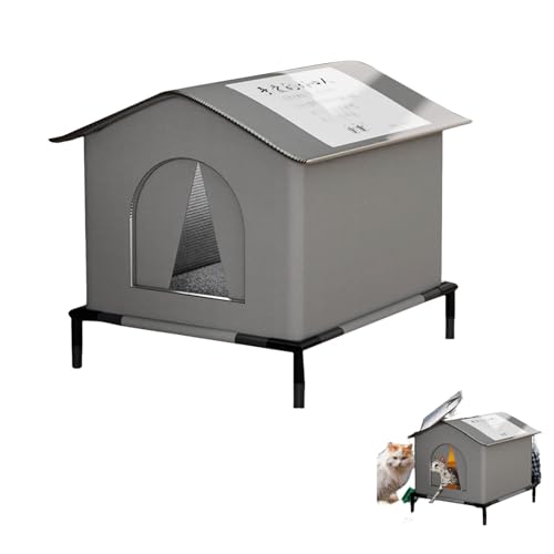 Maison pour Chat Extérieur Isolée avec Abri - Niche d'Hiver avec Cabane