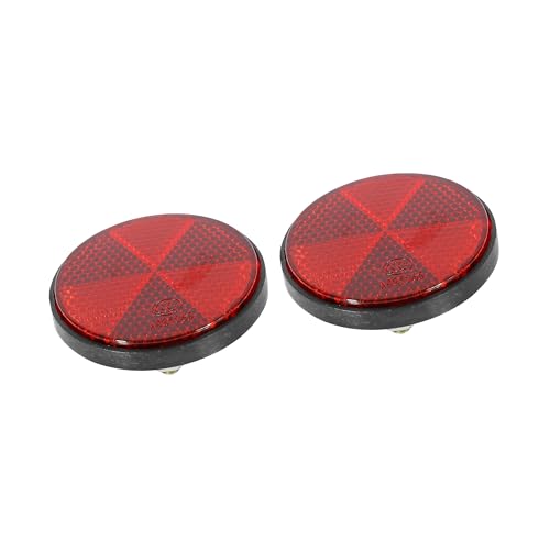 Image of Pair M6x1.0 Red Plastic Universal Screw Mount Reflective Warning Reflector for Motorcycle Bike Auto Replacement Parts