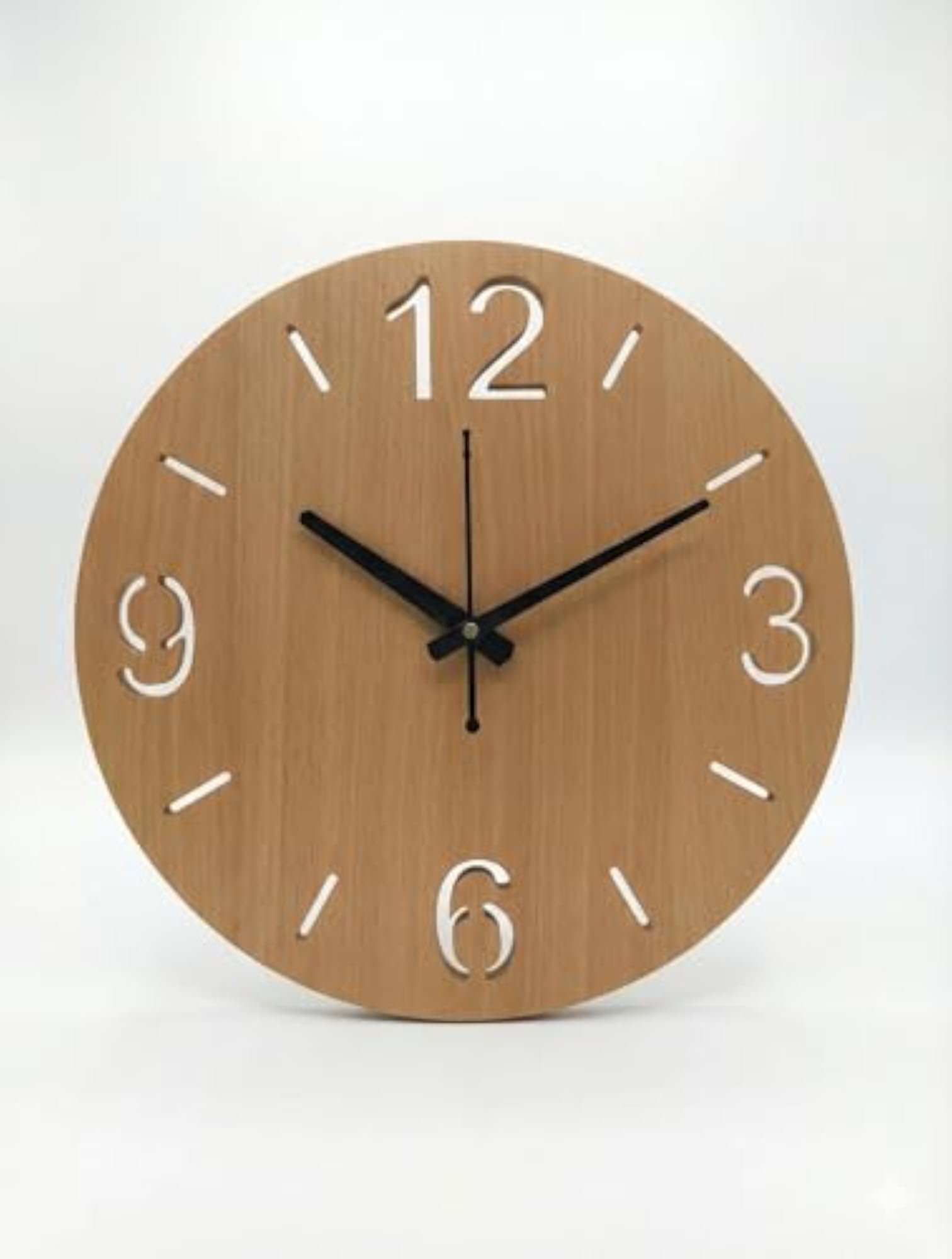 Designer Round Wooden Wall Clock with Open Dial