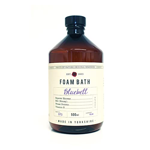 Fikkerts Fruits of Nature Bluebell Soothing and Relaxing Bath Foam (500ml/16.91floz) with Vibrant, Sweet Floral Tones, Vegan Plant Based