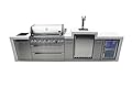 Mont Alpi MAi805-DKEGFC 44-inch 6-Burner 115000 BTU Deluxe Stainless Steel Gas Outdoor Kitchen Barbecue Island Grill w/Beverage Center Refrigerator + 3 Beer Tap Kegerator + Faucet & Sink