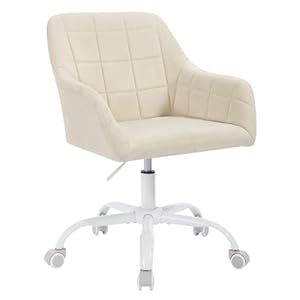 WOLTU 1 Bureaustoel draaibaar in Kunstleer/Fluweel/Linnen,Office kruk Werkkruk op wielen kantoorkruk verstelbare,#1736