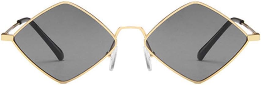Diamond Shape Sunglasses for Women Men – Metal Frame UV400 Party Shades Retro Irregular Quadrilateral Glasses3