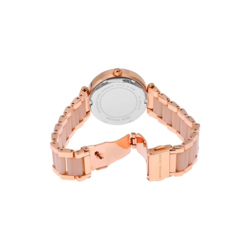 Michael Kors Ladies 33.00mm Quartz Watch with Rose Analogue dial and Rose Ceramic Bracelet Strap MK6110