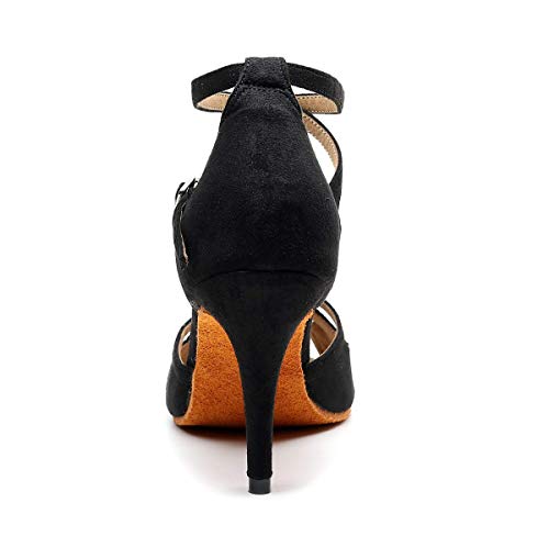 Women's Professional Latin Dance Shoes Satin Salsa Ballroom Wedding Dancing 3.3 inch Heel Height4
