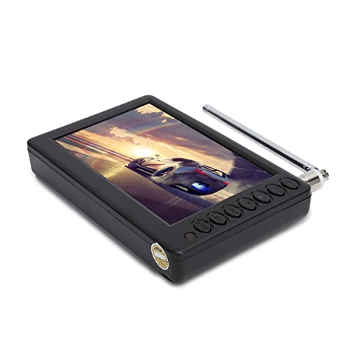 LEADSTAR Téléviseur LCD portable 5" avec antennes détachables, USB/carte SD, stéréo haute sensibilité, TV numérique portable pour voiture, camping, cuisine