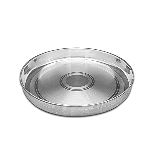 Image of MAA SILVER Pure Silver 7 Inch Pooja Thali for Gifting, Religious & Pooja /Puja Use(97 Purity)(200 Grams)