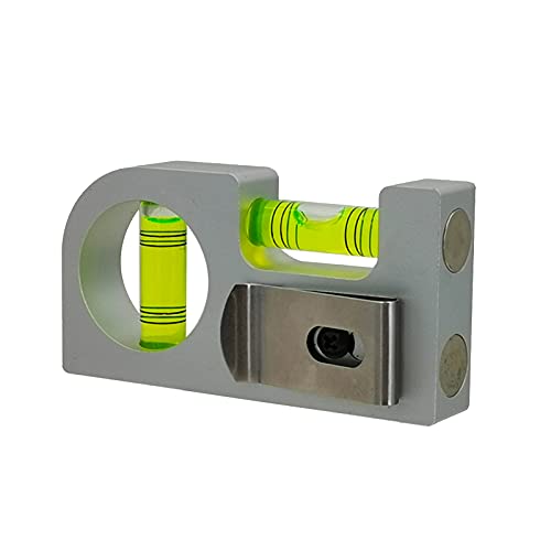 The Yan HeSolid aluminum alloy Mini level ruler portable mini level bubble meter with magnetic function TV stand installation (Silver Green)