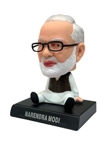 Image of AUGEN Super Hero Narendra Modi Action Figure Limited Edition Bobblehead with Mobile Holder for Car Dashboard, Office Desk & Study Table (Pack of 1)
