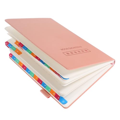 NUOLUX 携帯用パスワードノート 多機能記録帳 アルファベットタブ付きウェブサイトアドレス管理 手帳型暗証整理帳 スリッシュで実用的