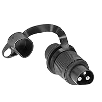 AGRISHOP 1Stück Anhänger Stecker 3polig 12v,3Poliger Stecker Traktor 12v mit Flachsteckanschluss, Wasserfester Stecker 3 polig für LKW RV PKW KFZ,Stecker 3 polig flach,Landmaschinen Stecker 3 pol
