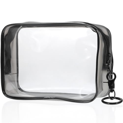 Toyvian Clear Figure Display Bag Carrying Doll Bags Cases for Collectibles with Keychain, Collection Display Box Clear Pouches with Zipper, PVC 12x6x17cm, 25.50X12.00X6.20CM