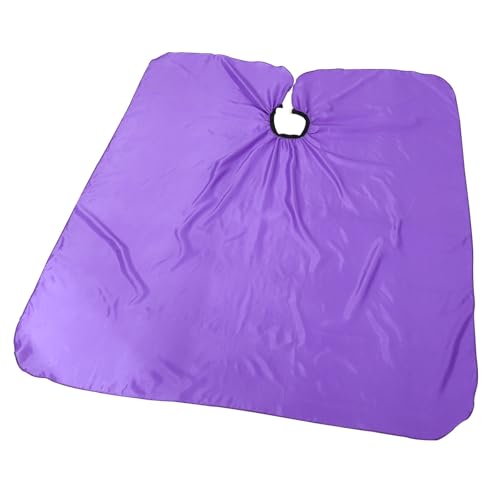 Capa de peluquería impermeable Ciieeo engrosada morada de tafetán para corte de cabello, capa de barbero para estilismo y tratamiento con aceite miniatura 1