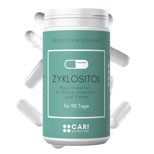 ZYKLOSITOL Kapseln | für 90 Tage | Myo- und D-Chiro-Inositol im optimalen Verhältnis | mit aktiver Folsäure |PCOS Kinderwunsch Insulinresistenz Zyklus Hirsutismus | vegan & made in Germany