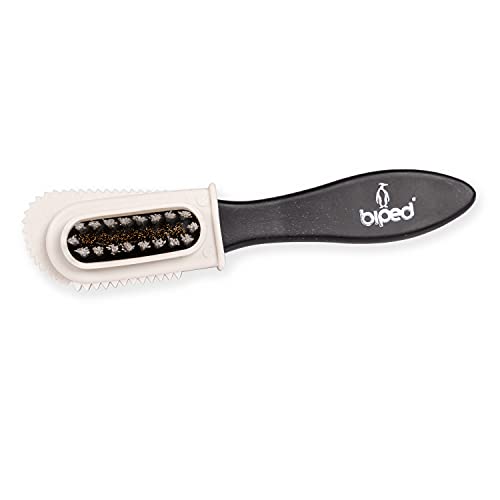 Raulederbürste – Wildlederbürste mit Stiel – Schuhbürste mit Messing, Nylon und Gummi z2446