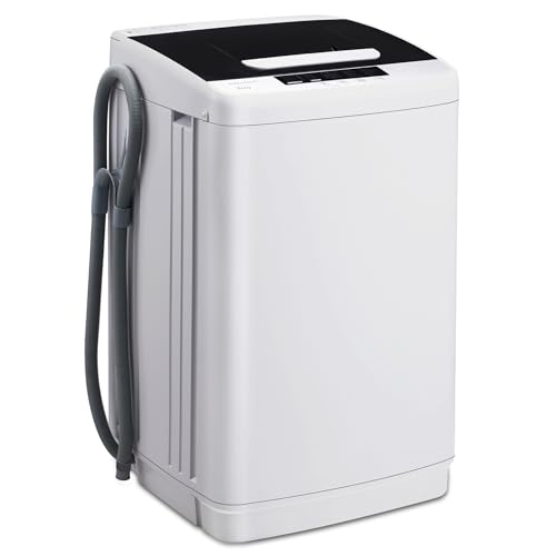 Portable Washing Machine, 15.6 lbs Full Automatic Washing Machine Built- in Pump Drain, washer and dryer combo with LED Display, 10 Cycles, 8 Water Level, Laundry Machine for Apartment, Rv