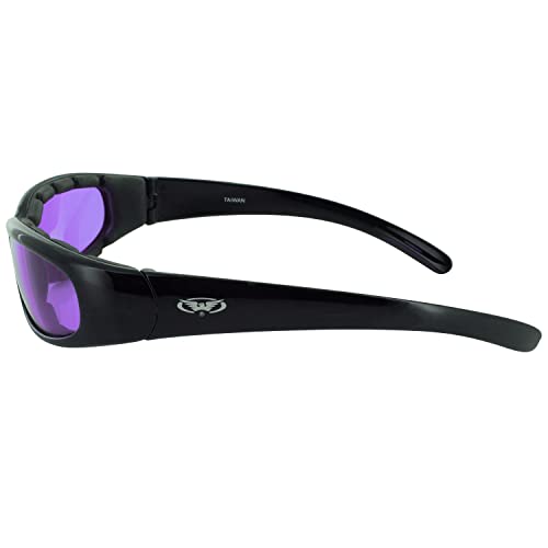 Global Vision Chicago Padded Riding Glasses (Black Frame/Purple Lens)3
