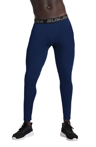 BUYJYA 3 or 5 Pack Men's Compression Pants Running Tights Workout Leggings Athletic Cool Dry Yoga Gym Clothes Gift
