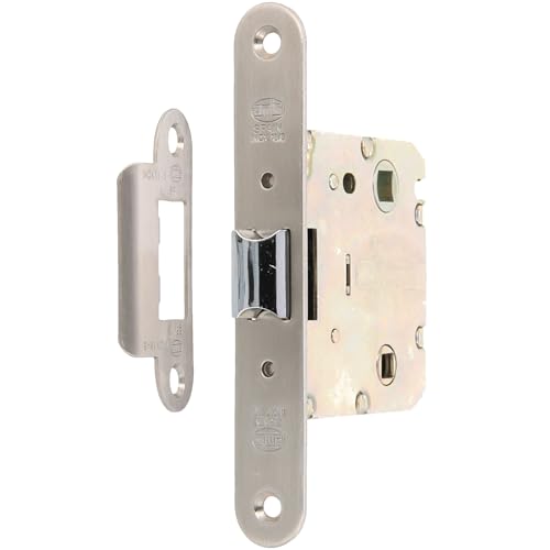 Amig   Picaporte Unificado de Entrada   50 mm   Acero   Dorado   Con Lengüeta Reversible   Para Puertas Interiores de Baños, Cocinas y Habitaciones