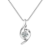 crayfomo Collar de mujer Guardian Zircon-Cadena de clavícula aerodinámica de oro blanco, accesorio diario de viaje y fecha, ideal para cumpleaños y regalo de San Valentín