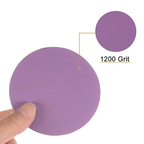 uxcell 40pcs 1200 Grit Purple Sanding Discs 3 Inch Hook and Loop Aluminum Oxide Orbital Sanding Pads Paper Wet Dry Polish for Metal Woodworking Drywall - Image 4