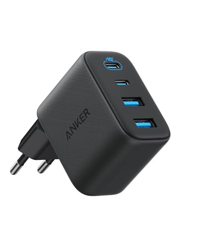 Anker Zolo Cargador iPhone Carga rapida GAN 50 W, Adaptador de Pared de 4 Puertos con Salida, 2 USB C y 2 USB A, Compacto, para iPhone 17/16, MacBook, iPad, Galaxy y más (Cable no Incluido)