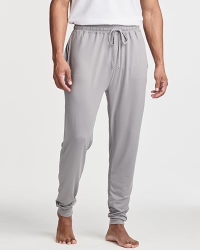 Real Essentials 3 Pack: Men's Soft Lounge Sleep Joggers - Pajama Pants Drawstring & Pockets (Available in Big & Tall)2