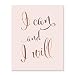 I Can And I Will Rose Gold Foil Art Print Calligraphy Home Wall Decor Inspirational Motivational Quote Metallic Pink Poster 8 inches x 10 inches D2