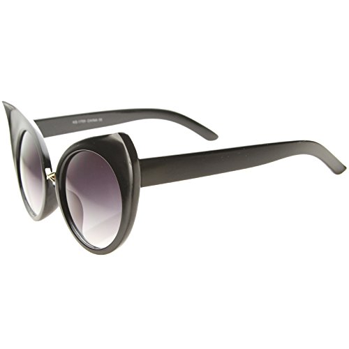 zeroUV Women's Fashion Exaggerated Curved Round Cat Eye Sunglasses 51mm3