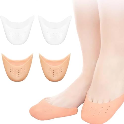 LAKJUOZ 2 Pares Protector Dedos Pie Almohadillas De Gel De Silicona Para Dedos De Los Pies Con Agujero Transpirable Ballet Pointe Zapatillas De Baile Zapatillas Tacones Altos Toe Cap Protector