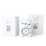 Hrzisda ネックレスジュエリーボックス小さなバラとクマのジュエリーハグクマデコレーションネックレスローズ回転クマジュエリーハート型ネックレス付き結婚式誕生日用 (小さい【ホワイト】,プリザーブドフラワー)