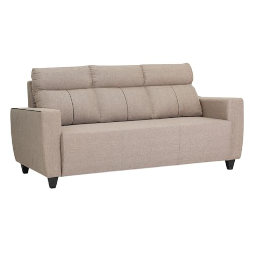 Image of Royaloak Mily Fabric 3 Seater Sofa | 3 Seater Sofa with Tufted Design, Square Armrest & Super Soft Cushions | Durable & Long-Lasting Sofa for Living Room with Modern Design & Tapered Legs